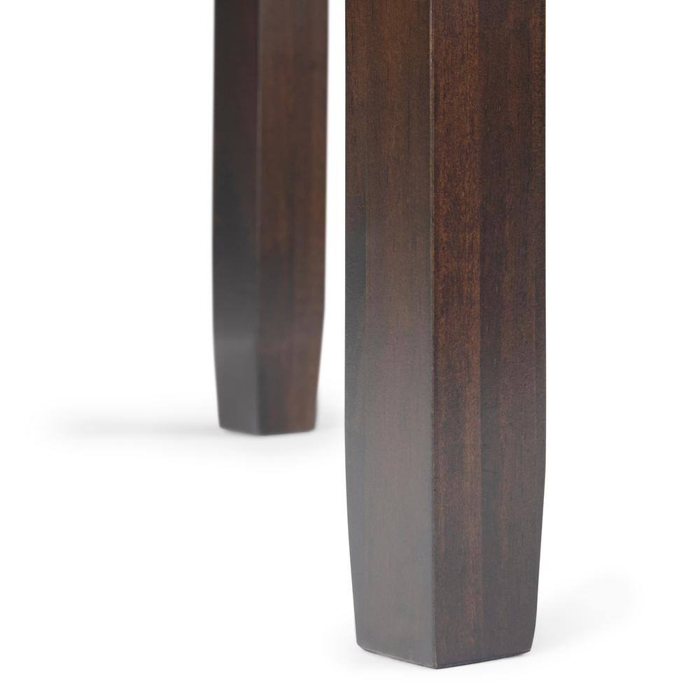 Cosmopolitan Mahogany Brown Solid Pine Narrow Side Table with Storage