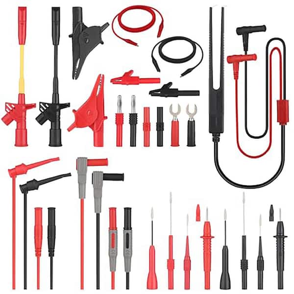 27-Piece Multimeter Test Leads Probes Kit with Alligator Clips Test Tweezers Flexible Electrical Accessories