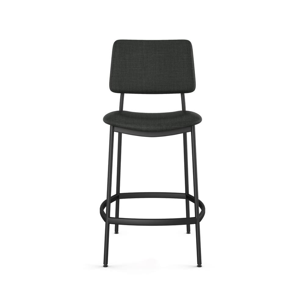 Sullivan Chic 26'' Black Metal Counter Stool with Polyester Seat