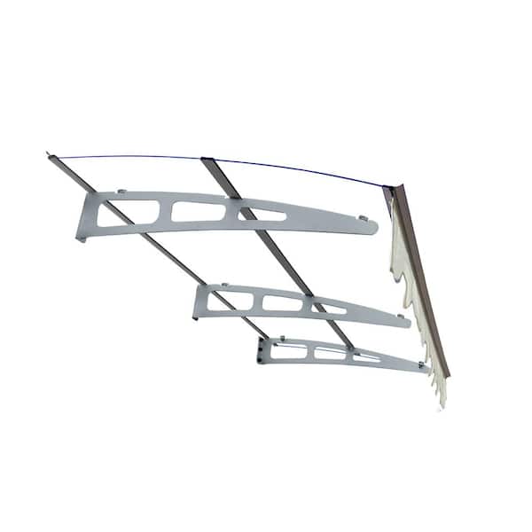 Nivencai WeatherGuard 79 in. Polycarbonate Awning with Valance and Aluminum Frame, Ideal for Masonry Concrete Wall Installation