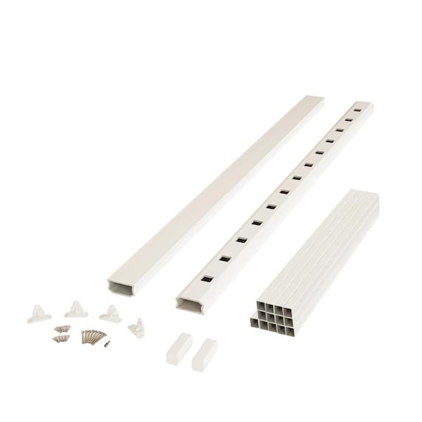 Fiberon BRIO 36 in. x 72 in. (Actual: 36 in. x 70 in.) White PVC Composite Line Railing Kit w/Square Composite Balusters