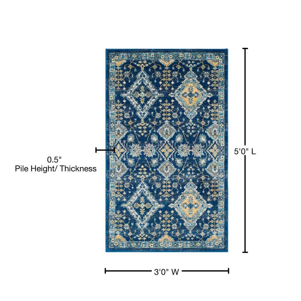 Royal Ivory High Pile Synthetic Rectangular Rug