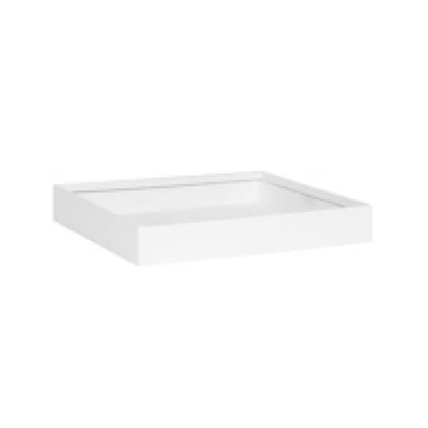 PotteryPots 23.62 in. W x 23.62 in. L Square Matte White Fiberstone Jack Planter, Modern Garden Decor, Sleek Design Planter