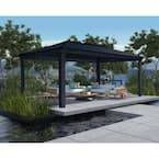 Dallas 12 ft. x 20 ft. Gray/Gray Opaque Outdoor Gazebo with Insulating and Sleek Roof Design