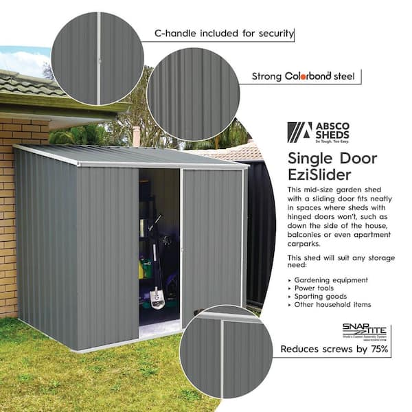 ABSCO EZI Slider 7 ft. W x 5 ft. D Metal Storage Shed in Woodland