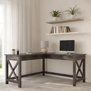 23.5 in. Dark Gray Computer Desk - L-Shaped Desk with X-Pattern Legs - for Office, Computer or Craft Table