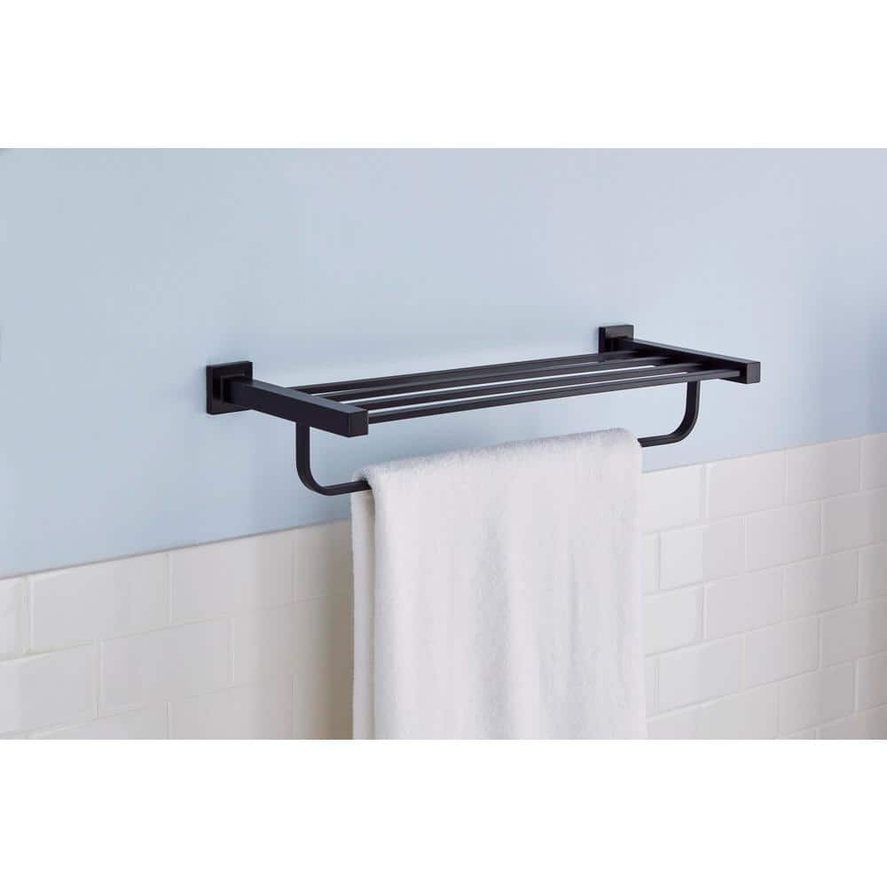Matte Black 21" Wall Mounted Industrial Towel Rack