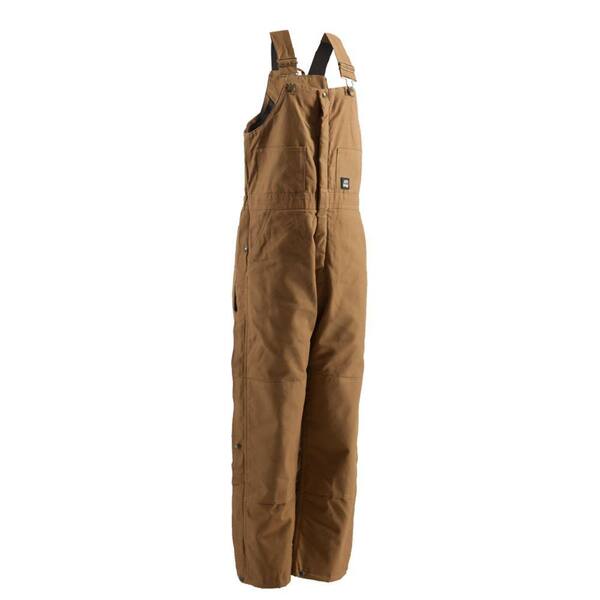 Berne Men's 38 in. x 32 in. Brown Duck 100% Cotton Deluxe Insulated Bib Overall