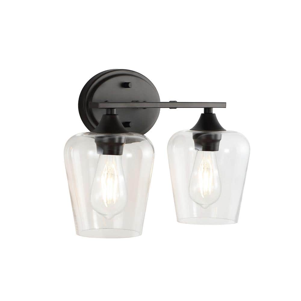 Jayne 16" Oil-Rubbed Bronze and Clear Glass Vanity Light