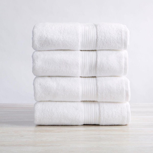 White Soft Cotton Classic 4-Pack Bath Towel Set