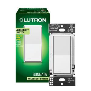 Sunnata 6-Amp Accessory Switch, for use with Sunnata LED+ Dimmers, White