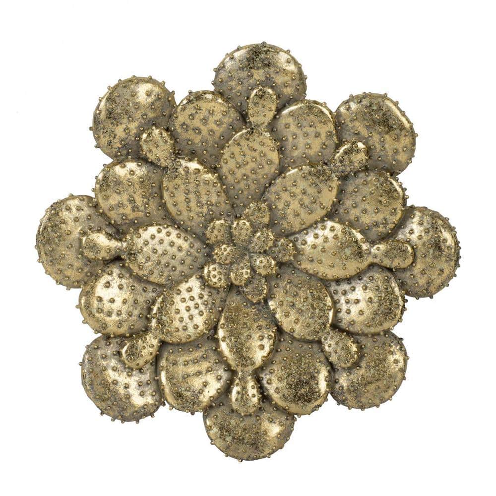 10 in. x 10 in. Gold Metal Work Wall Decor Wall Sculptures Art Modern Accen
