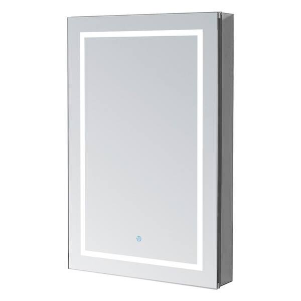 Royale Basic 24 in. W x 30 in. H Recessed or Surface Mount Medicine Cabinet with Single Door, LED Lighting, Left Hinge Royale Basic 24 in. W x 30 in. H Recessed or Surface Mount Medicine Cabinet with Single Door, LED Lighting, Left Hinge