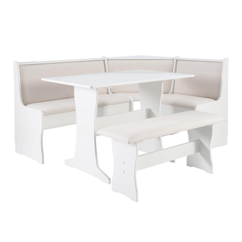  Linon Ardmore Kitchen Nook Set, White : Patio, Lawn & Garden