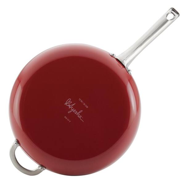 Ayesha Curry 10-Piece Porcelain Enamel Nonstick Pots and Pans Set/Cookware  Set, Sienna Red 