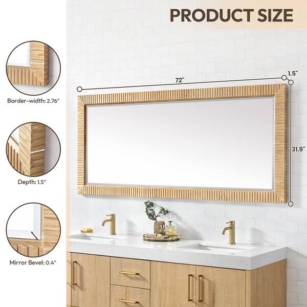 ROSWELL Osaka 72 in. W x 31.9 in. H Rectangular Wood Framed Wall