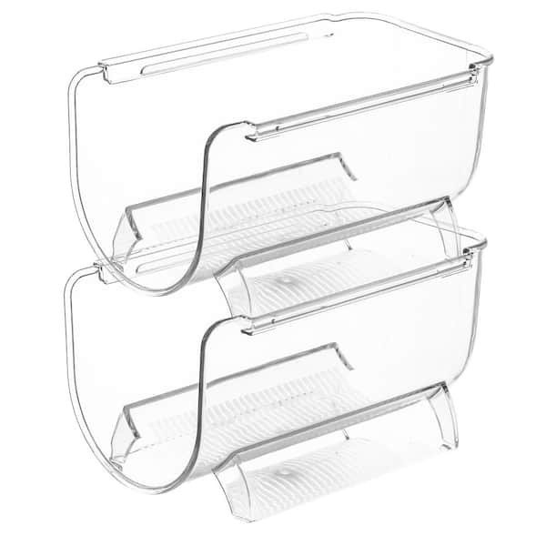 Bhome & Co Pantry Organization and Storage Organizing Containers, Acrylic Plastic Clear Storage Bins W Handles for Kitchen Organ