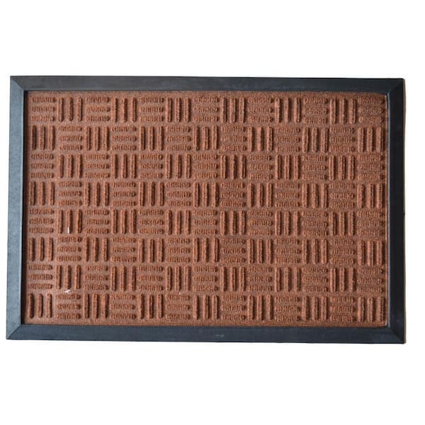 24 in. x 16 in. Brown Synthetic Outdoor Door Mat