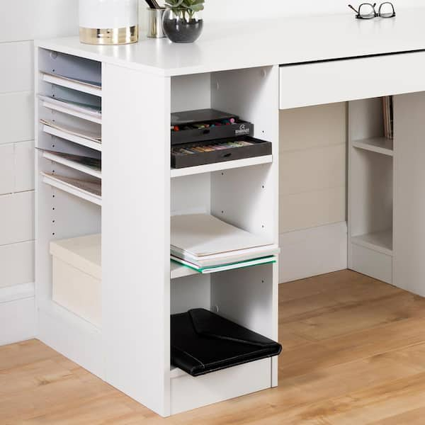 South Shore Axess 44 W Computer Desk With Storage Pure White