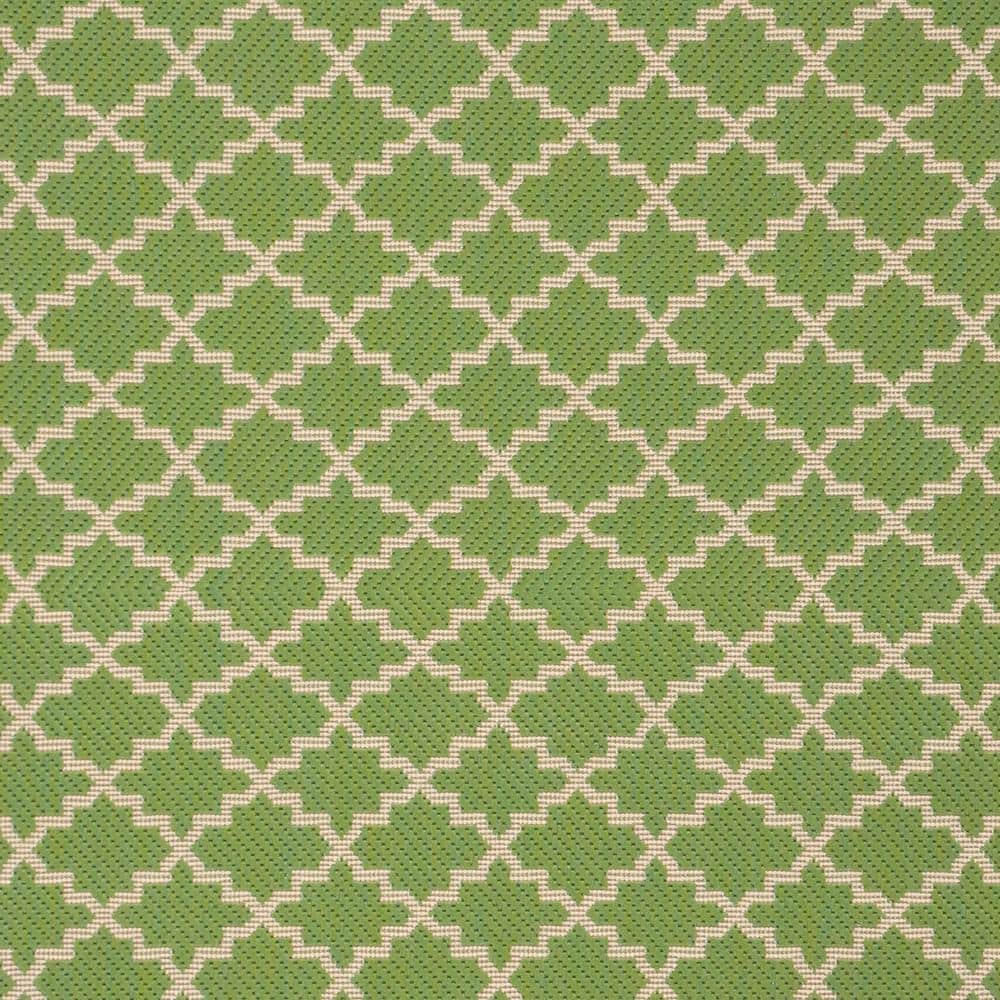Courtyard Splashproof Green/Beige Trellis 2'7" x 5' Synthetic Area Rug