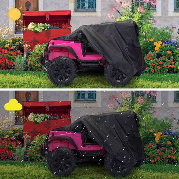 Tobbi 55 in. L Kids Electric Ride On Toy Car Cover Waterproof All Weather Indoor Outdoor Full Car Cover, Blacks