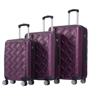 3-Piece Violet Expandable ABS Hardshell Spinner 20, 24, 28 in. Luggage Set with TSA Lock
