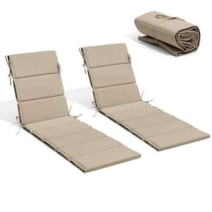 24 in. x 80 in. 1-Piece CushionGuard Deep Seating Outdoor Chaise Lounge Cushion in Beige