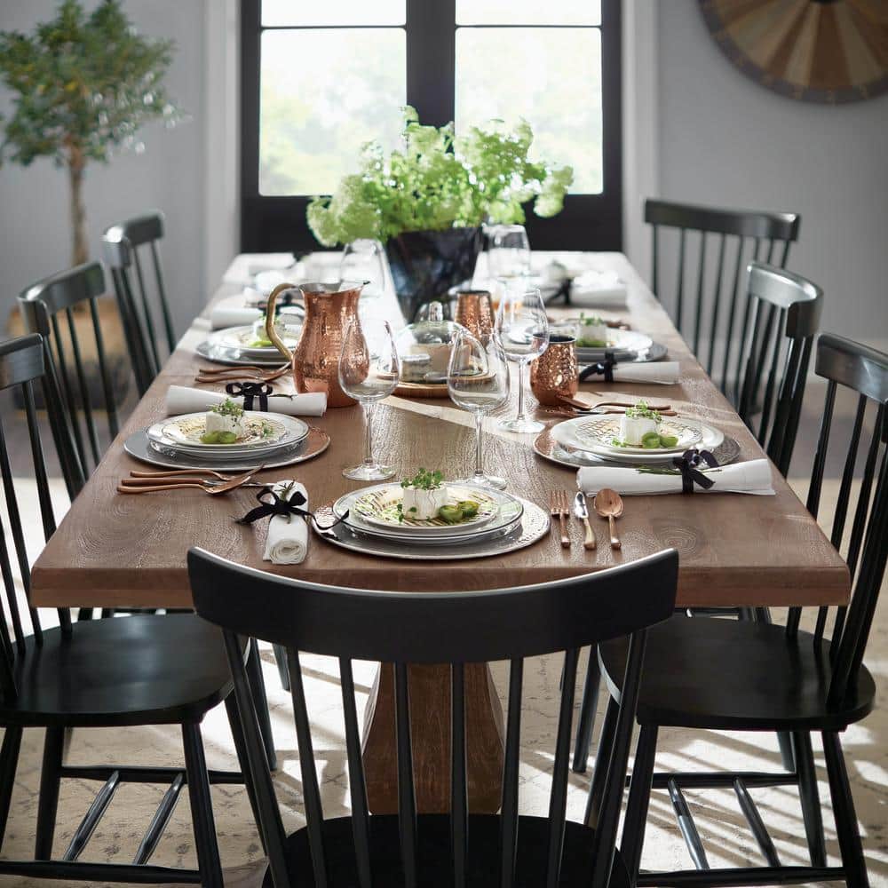 Black High Windsor Wood Slat Side Chair