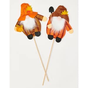 10 in. Fall Gnome on 14 in. Stick (Set of 4)