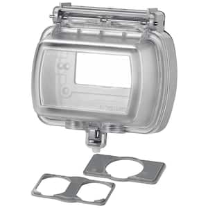 Decora/GFCI 1-Gang Extra Heavy Duty Raintight While-In-Use Device Mount Horizontal Cover with Lid, Clear