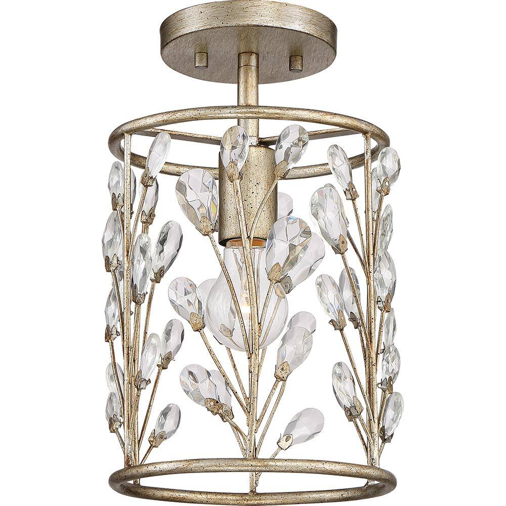 Meadow Lane Vintage Gold Mini Pendant with Crystal & Metal Shade