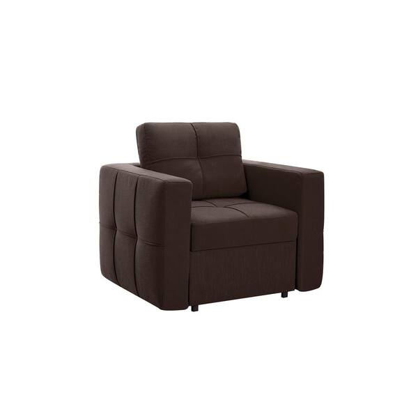 Relax A Lounger Bailey Tufted Cushion Arm Chair Convertible in Java
