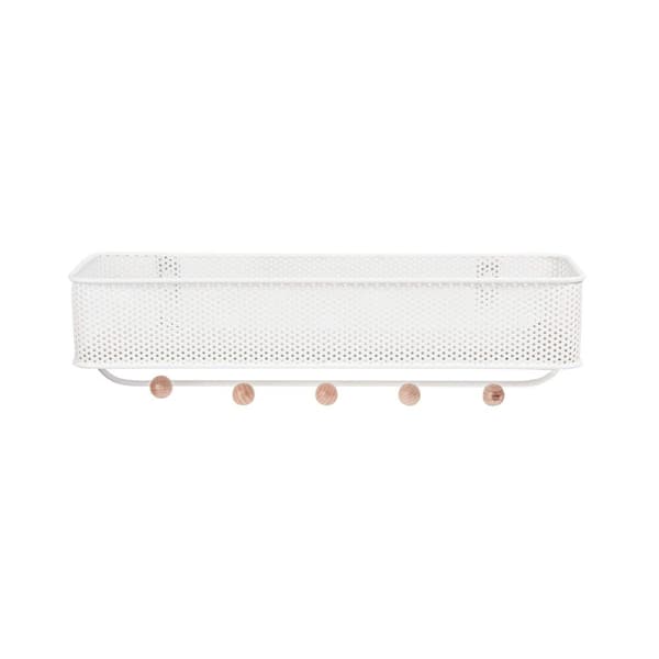 3.5 in. W x 12.6 in. D Metal Decorative Wall Shelf White Organizer,Great for Storing Keys, Small Accessories&More