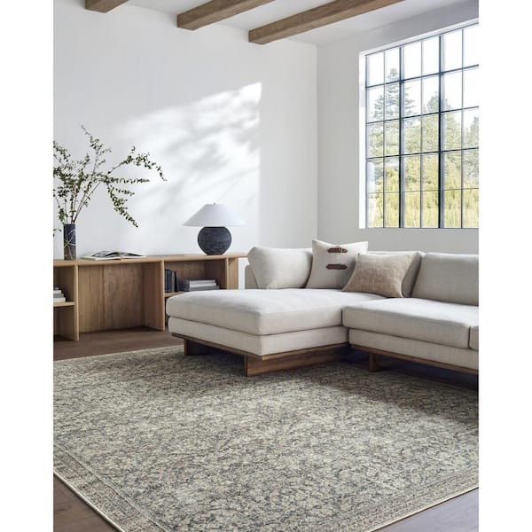 Galey Alix x Livabliss Collins Avenue IV Vintage Damask Area Rug, 6'6 in. x 9' (7' x 9'), Gray