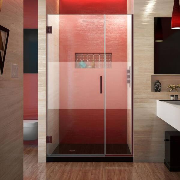 DreamLine Unidoor Plus 40 to 40.5 in. x 72 in. Frameless Hinged Shower Door in Oil Rubbed Bronze