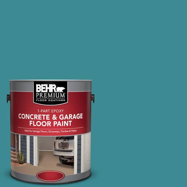 BEHR Premium 1 gal. #PFC-49 Heritage Teal 1-Part Epoxy Satin Interior/Exterior Concrete and Garage Floor Paint