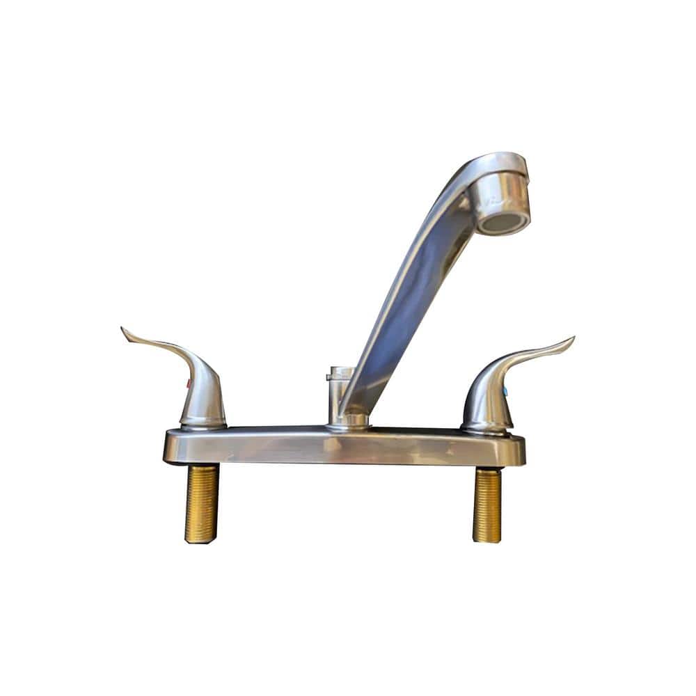 Two Handle Standard Kitchen Faucet in Brushed Nickel KF201360 The