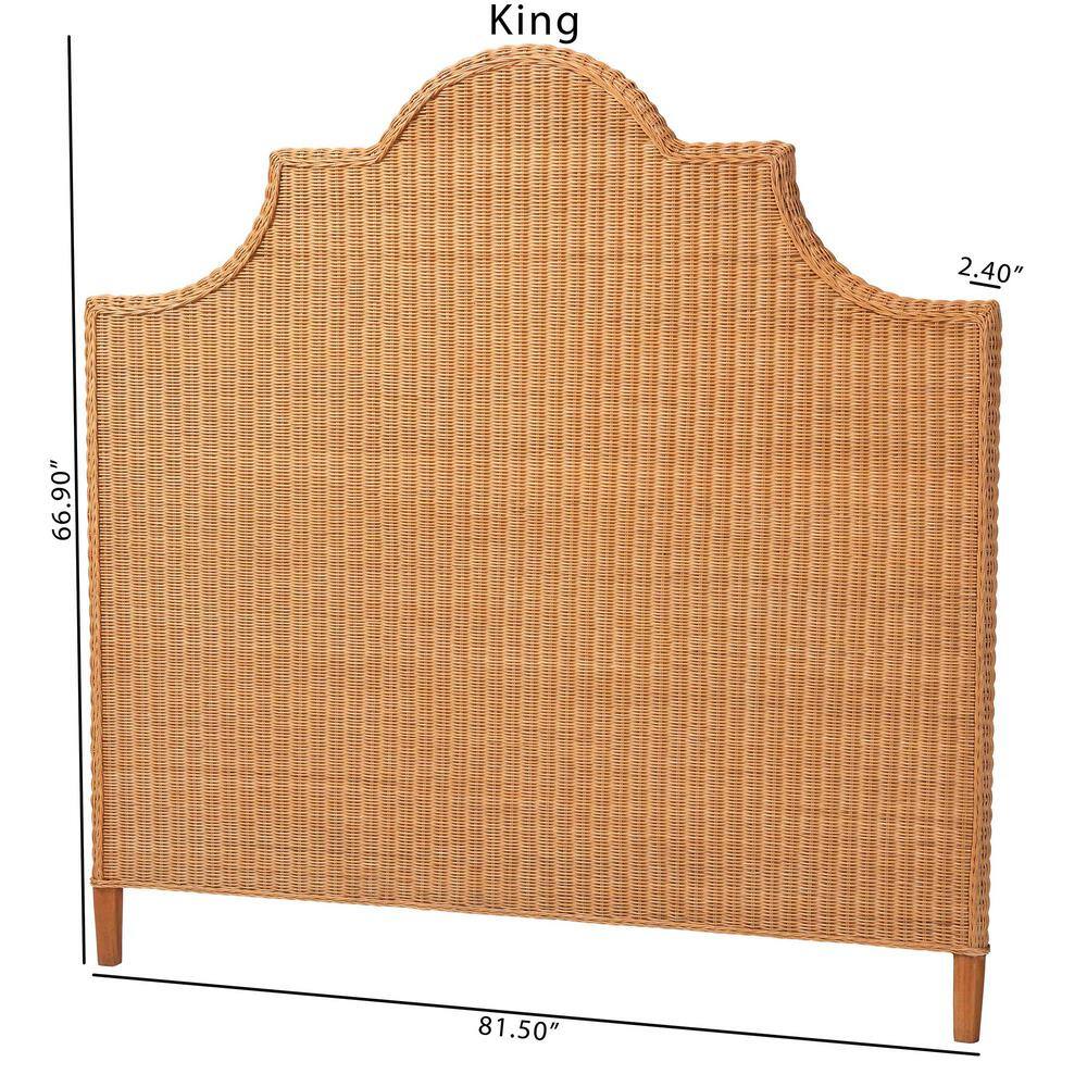 Melanie Light Honey Brown Rattan King Standalone Headboard - thumbnail 6
