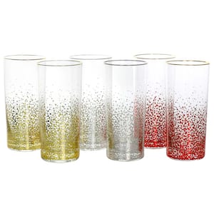 California Designs Audrey Hill 6-Piece 16 oz. Glass Tumbler Set in Assorted Colors