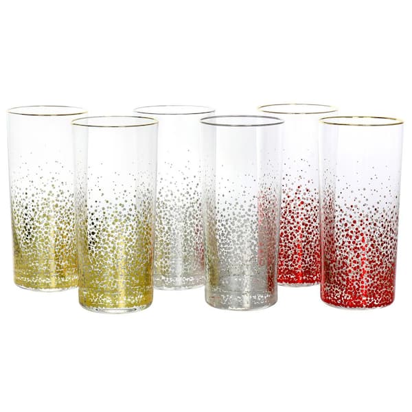 Laurie Gates California Designs Audrey Hill 6-Piece 16 oz. Glass Tumbler Set in Assorted Colors