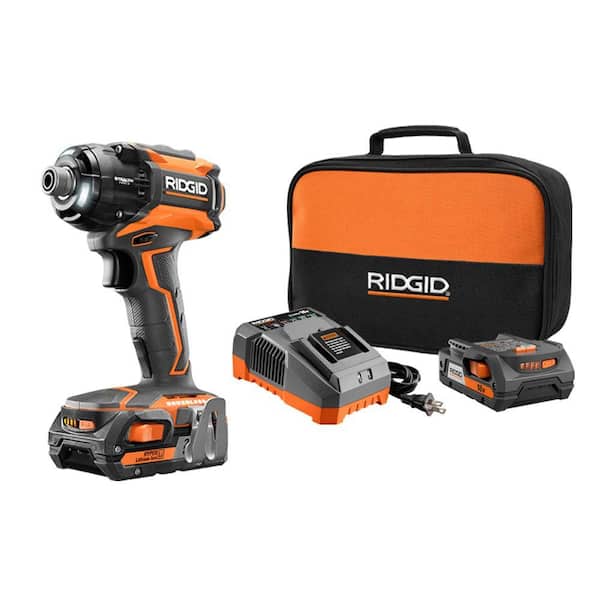 RIDGID 18-Volt STEALTH FORCE Lithium-Ion Cordless Brushless 1/4 in. Pulse Driver Kit