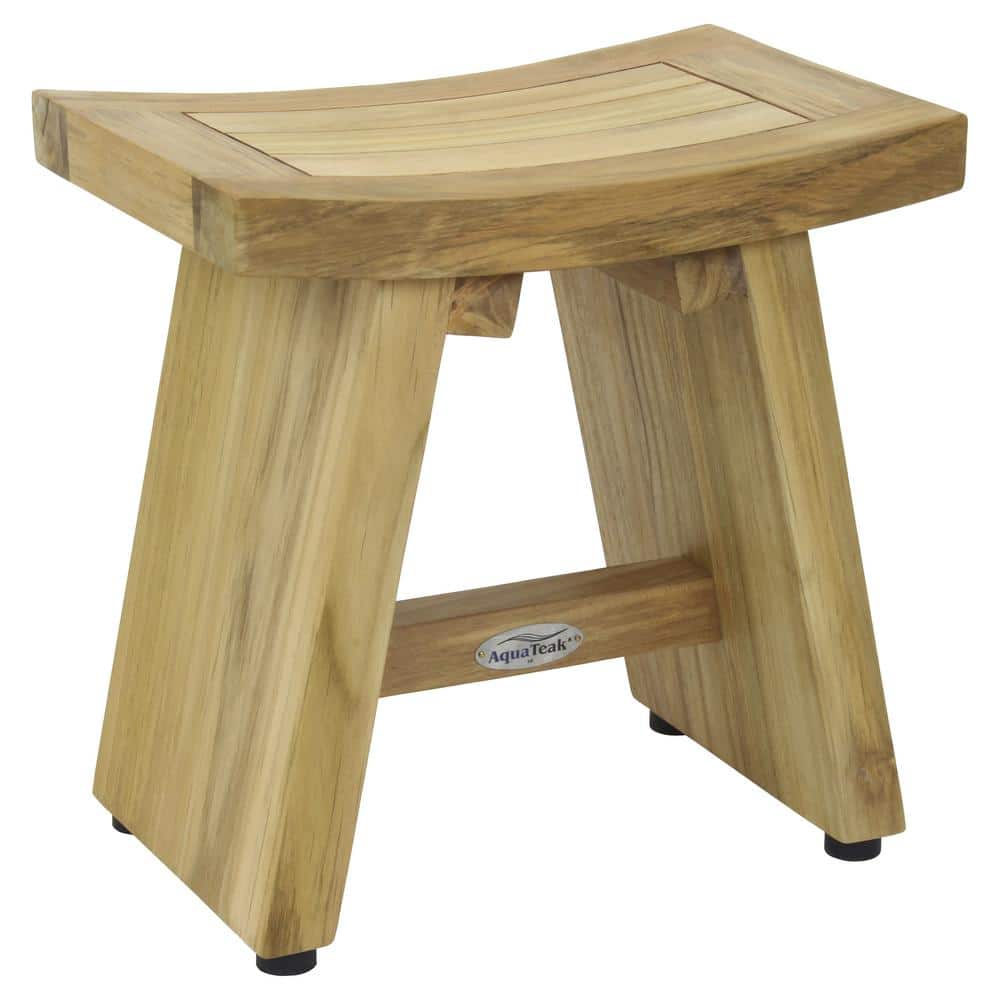 13 in x 8.5 in Asia Raw Freestanding Teak Shaving and Washing Foot Rest Nat