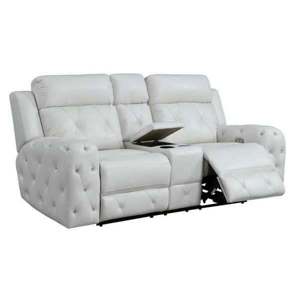 Charlie White Leather Power Reclining Sofa