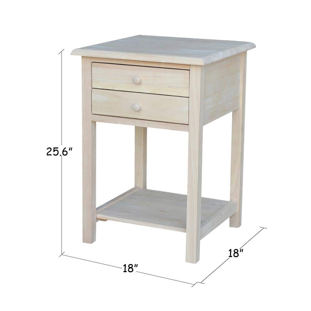 Unfinished Lamp Table with 2-Drawer - thumbnail 8