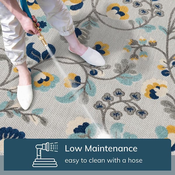 Dorado Neveh Modern Southwestern Grey 2 ft. 7 in. x 9 ft. 10 in. Runner High-Low Indoor/Outdoor Area Rug