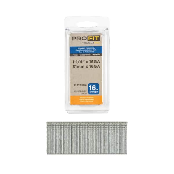 1-1/4 in. x 16GA Straight Electrogalvanized Collated Finish Nails (1000-Per Box)