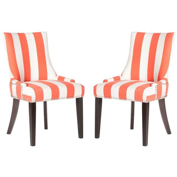 SAFAVIEH Lester Orange/White Dining Chair (Set of 2)