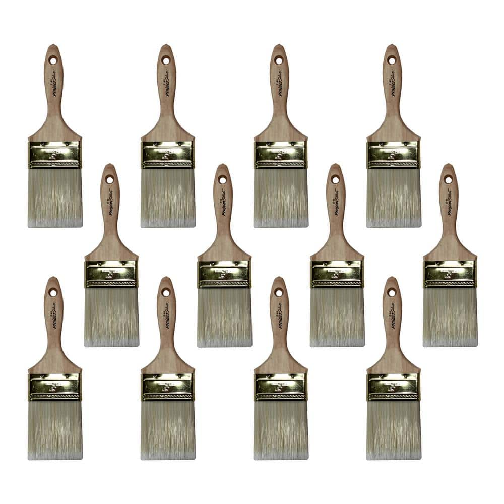 Linzer 3 in. Flat Polyester Paint Brush (12Pack) HD1140 3"12PK The