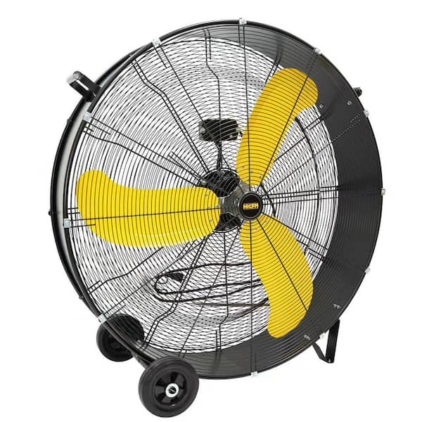 36 in. 2 Speeds Drum Fan in Black with 3/5 HP Powerful Motor for Workshop, Garage, Industrial Room