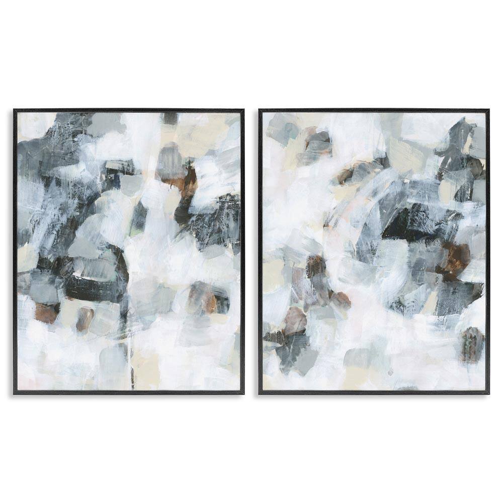 Grey Faded Abstraction by June Erica Vess 2 Pieces Black Framed Abstract Giclee Art Print 30 in. x 24 in. price history on PriceWatchPro